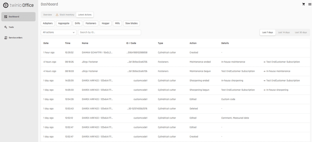 Screenshot of twinio new